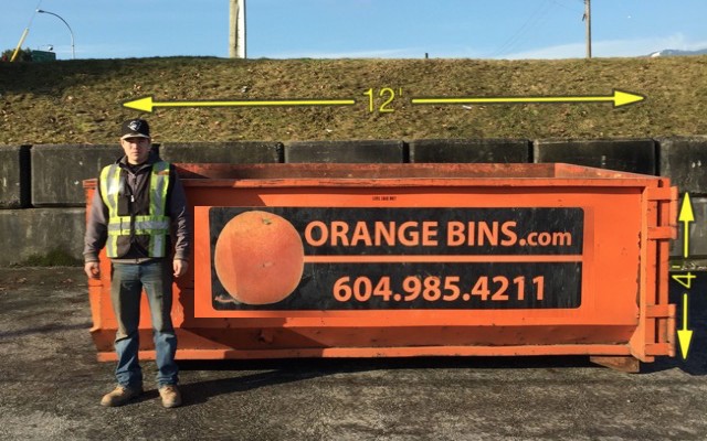12 yard bin rental Vancouver from Orange Bins