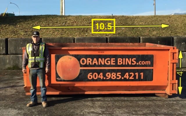 12-Yard Bin Rental, Orange Bins Vancouver
