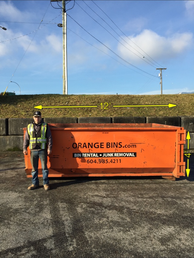 12 yard Disposal bin dumpster Vancouver from Orange Bins