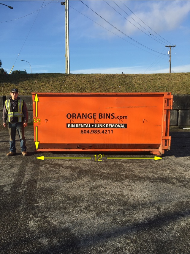 16 yard Disposal bin dumpster Vancouver from Orange Bins