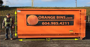 Bin rental dumpster Surrey from Orange Bins