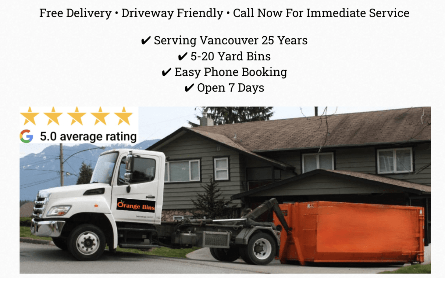 Bin Rental Vancouver from Orange Bins
