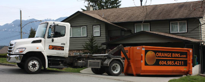 Dumpster bin rental Coquitlam from Orange Bins